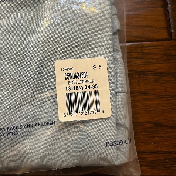 Chaps Men's Blue Button Down Classic Fit Shirt Size Wrinkle Free 18/18.5 34/35 - Picture 8 of 11